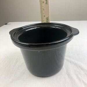 Mini-Slow Cooker 0.7 Qt Crock Replacement Ceramic Bowl Black DIMENSIONS IN PICS